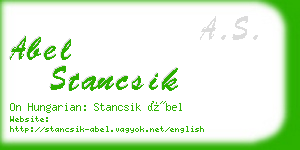 abel stancsik business card